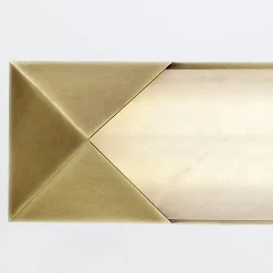 Alabastrowy duży kinkiet LED Caesar - Vintage mosiądz (QN-CAESAR-W-L-VBS-AR) - Quintiesse