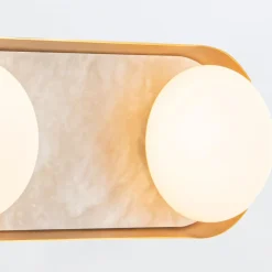 Alabastrowy Kinkiet LED Alonso - Vintage mosiądz (QN-ALONSO3-VBS-AR) - Quintiesse