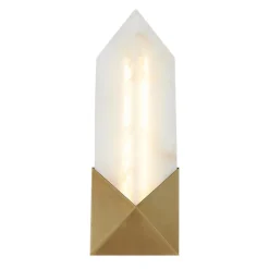 Alabastrowy mały kinkiet Caesar - Vintage mosiądz (QN-CAESAR-W-S-VBS-AR) - Quintiesse