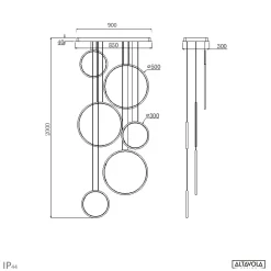 Altavola Design: Lampa wisząca Ledowe Okręgi No. 8 - 90 cm in 4k biała_ściemnialna (LA076/P_90_in_4k_white_dimm) - ALTAVOLA DESIGN