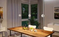 Biała lampa wisząca nad wyspą w kuchni (PL76993) - PAULMANN