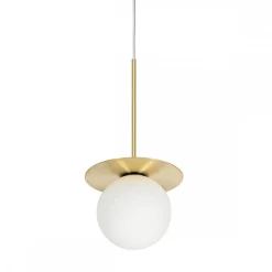 BORRA B biała sufitowa lampa wisząca z mosiądzem (BRB131P0) - Ummo