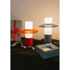 CAPONIO ST czerwonopomarańczowa lampa stołowa (CPS11212P1) - Ummo