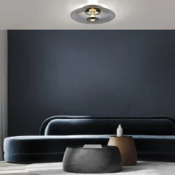 Ściemnialna lampa na sufit PURE VITRUM SZARY (6083-15) - Paul Neuhaus