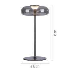 Ściemnialna lampa stołowa POSH SZARA (15697-15) - Paul Neuhaus