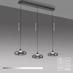 Ściemnialna lampa wisząca z płynną regulacją wysokości POSH SZARA (15693-15) - Paul Neuhaus