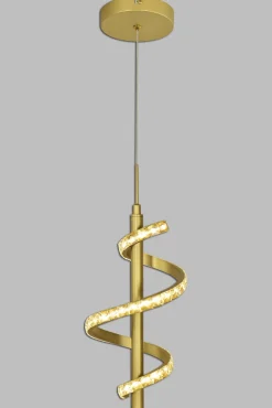 CLARET Spiralna lampa wisząca pojedyncza z dekoracyjnymi kryształami i trzystopniowym ściemniaczem typu "klik" (6209-0115) - Aviano Lighting