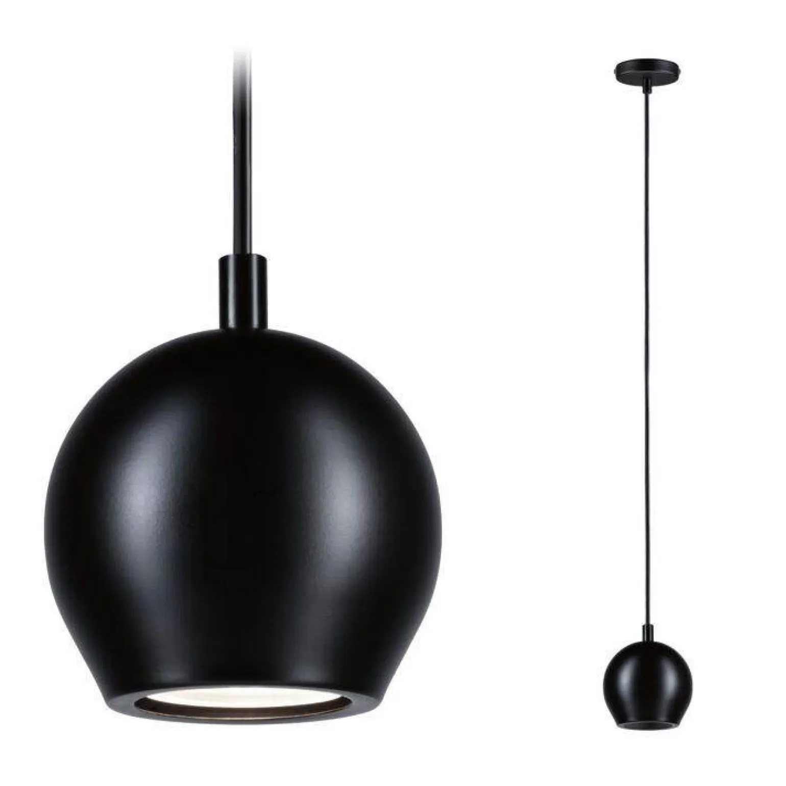 Czarna lampa wisząca przy lustrze w łazience IP44 (PL76992) - PAULMANN