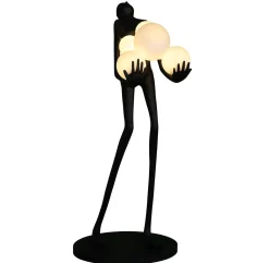 Designerska czarna lampa podłogowa WOMAN 180 cm (F9312) - Step into Design
