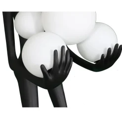 Designerska czarna lampa podłogowa WOMAN 180 cm (F9312) - Step into Design