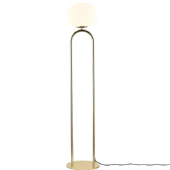 Designerska lampa podłogowa SHAPES Nordlux E27 15W Szkło Mosiądz