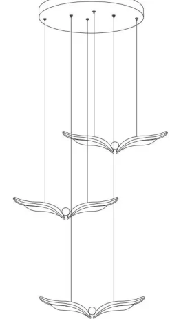 Designerska lampa wisząca GUFO 3 LED różowe złoto 36 cm (ST-DL8506) - Step into Design