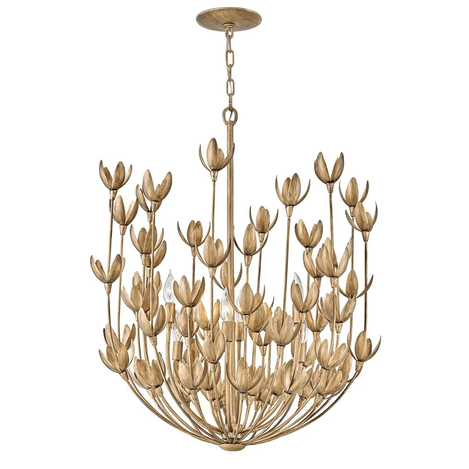 Designerski żyrandol Flora - 6 źródeł światła - Oksydowane złoto (QN-FLORA6-GD) - Quintiesse