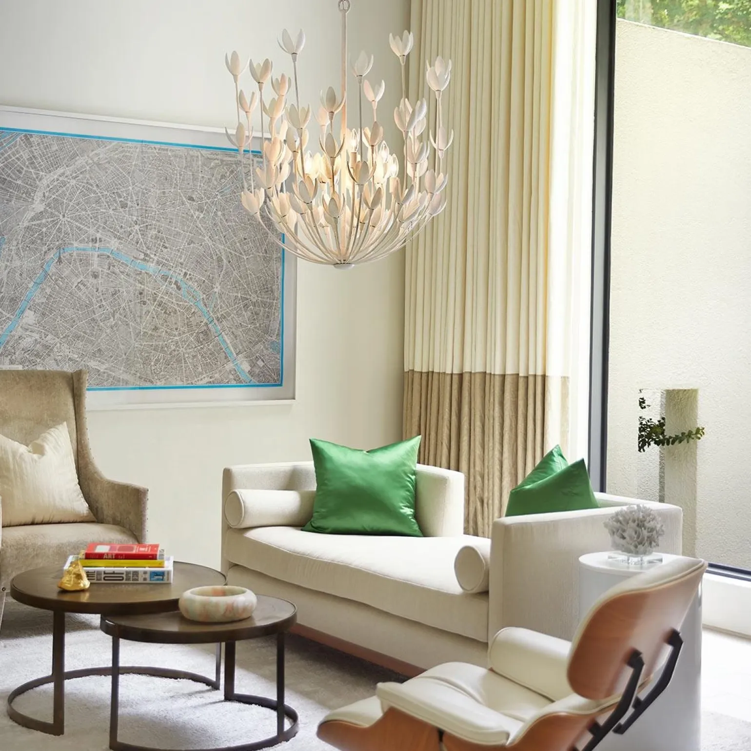 Designerski żyrandol Flora - 6 źródeł światła - Tynk strukturalny (QN-FLORA6-WHT) - Quintiesse