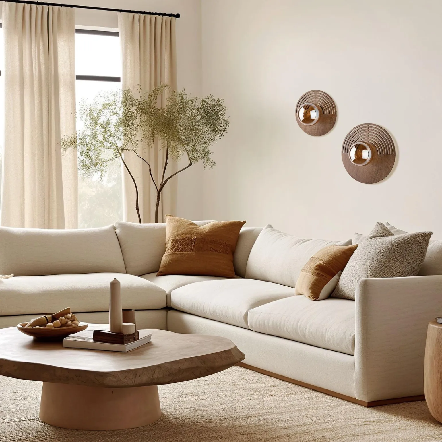 Drewniany kinkiet LUNAR WOOD 1XG9 250 (11013) - TK Lighting