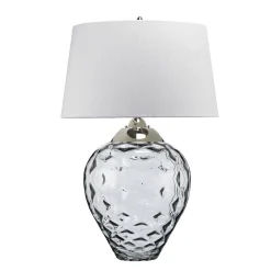 Duża lampa stołowa Samara - 2 źródła światła - Przydymione szkło (QN-SAMARA-TL-LRG-SMK) - Quintiesse