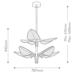 Duża lampa wisząca LED Floriana - Naturalny mosiądz (QN-FLORIANA-8P-L-NBR) - Quintiesse