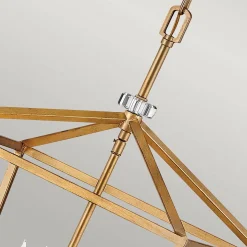 Duża lampa wisząca/ Półplafon Stinson - 4 źródła światła - Przecierany mosiądz (QN-STINSON-4P-L-DBR) - Quintiesse