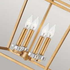 Duża lampa wisząca/ Półplafon Stinson - 4 źródła światła - Przecierany mosiądz (QN-STINSON-4P-L-DBR) - Quintiesse