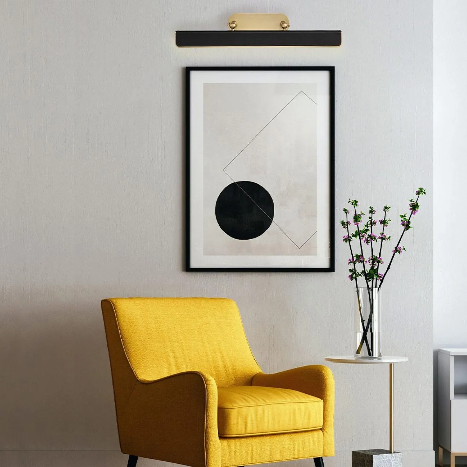 Duża obrazówka LED Valise Picture - Vintage mosiądz, skóra smokingowa (QN-VALISE-PL-L-VBS-TL) - Quintiesse