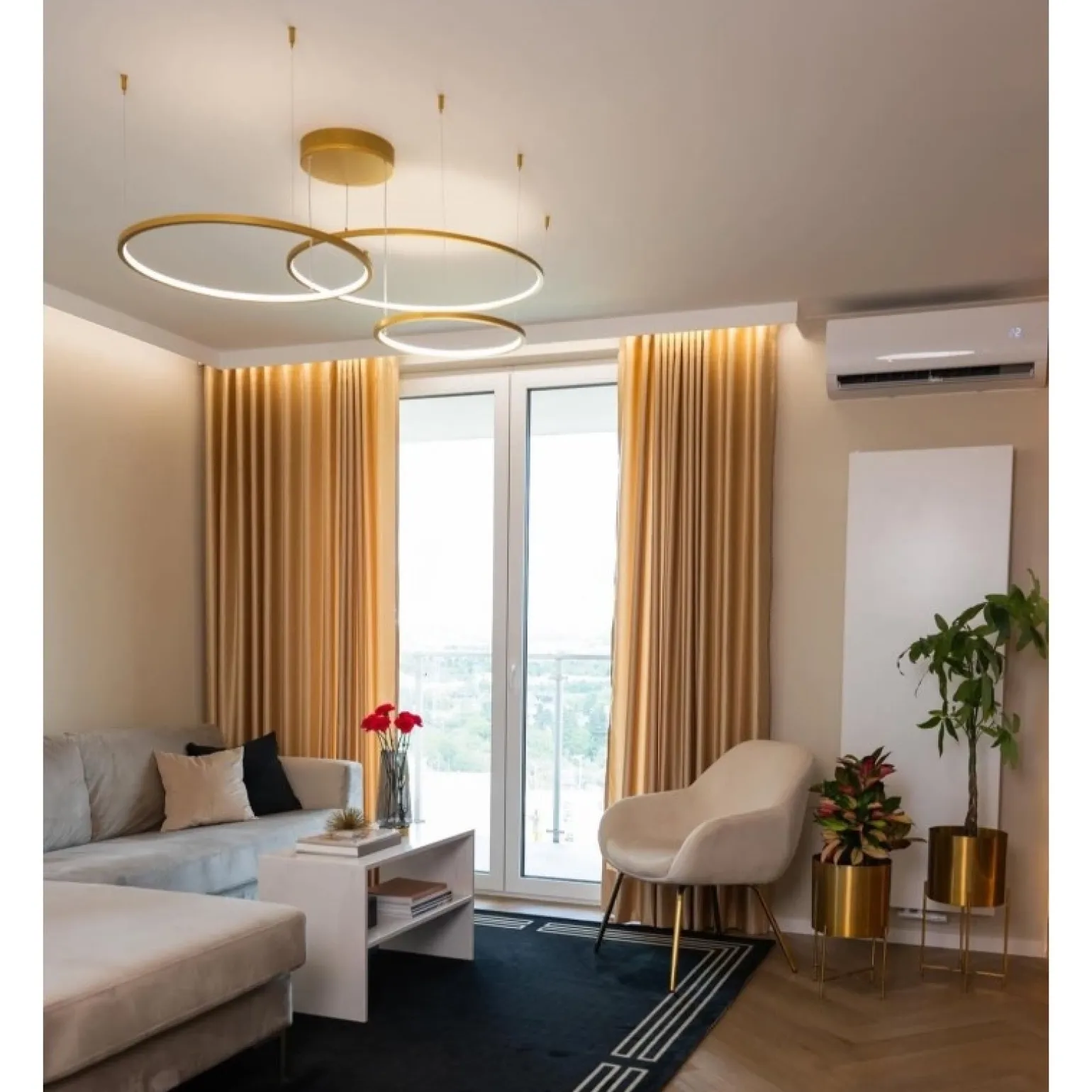 ECHO W 180 Żyrandol czarny 4000K (67982) - Ramko