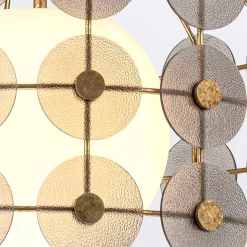 Efektowna lampa wisząca Meridian - 3 źródła światła - Przecierane złoto (QN-MERIDIAN-3P-DG) - Quintiesse