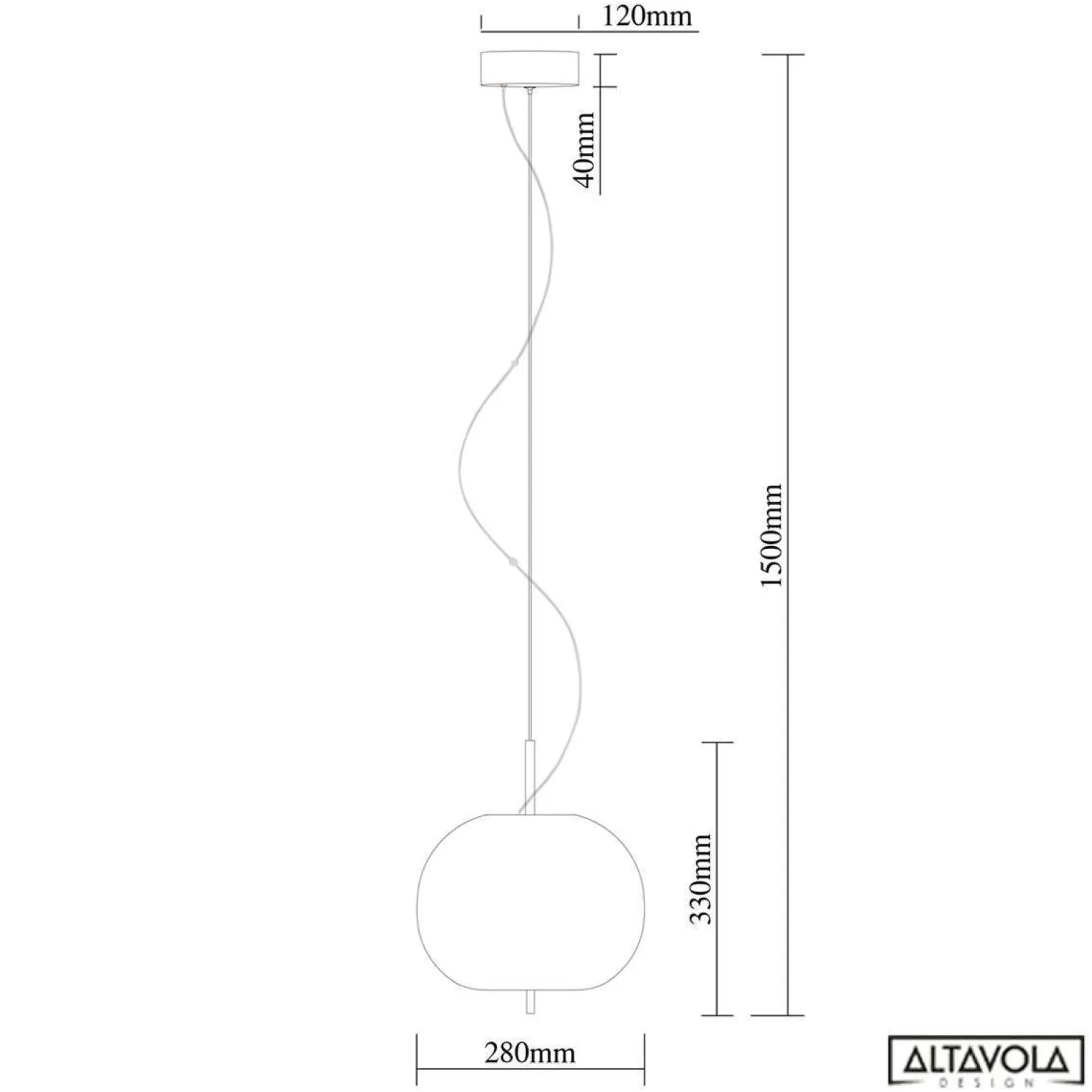 Ekskluzywna lampa LED wisząca złoto biała Apple P Altavola Design (LA058/P ) - ALTAVOLA DESIGN