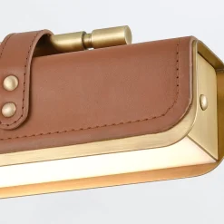 Ekskluzywny kinkiet Valise - Vintage mosiądz, skóra koniakowa (QN-VALISE-W-VBS-CL) - Quintiesse