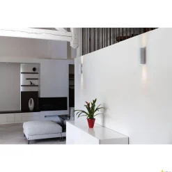 ENOLA_B, lampa ścienna, QPAR51, okrągła, up/down, kolor biały, maks. 50 W, z białym pierścieniem dekoracyjnym (151801) - SLV