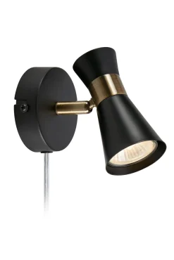 FOLIE Wall 1L Black/Antique Brass (108625) Markslojd