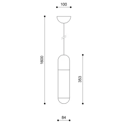 FUNSUI A granatowa sufitowa lampa wisząca (FNA11313P0) - Ummo