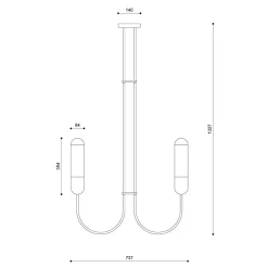 FUNSUI B granatowy żyrandol w rozmiarze M (FNB51313R03) - Ummo