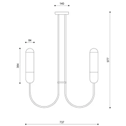 FUNSUI B granatowy żyrandol w rozmiarze S (FNB51313R02) - Ummo