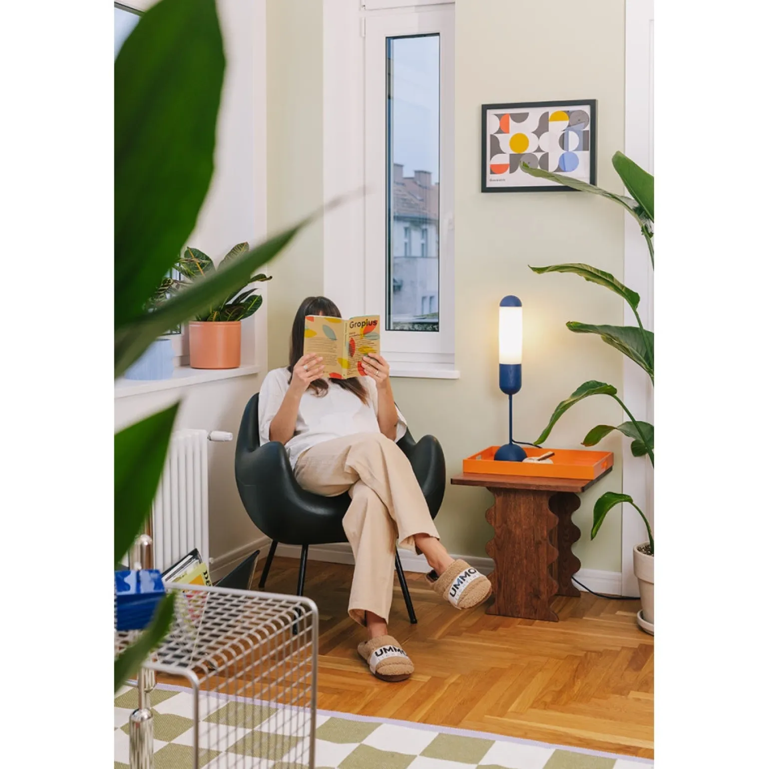 FUNSUI ST granatowa lampa stołowa (FNS11313P1) - Ummo