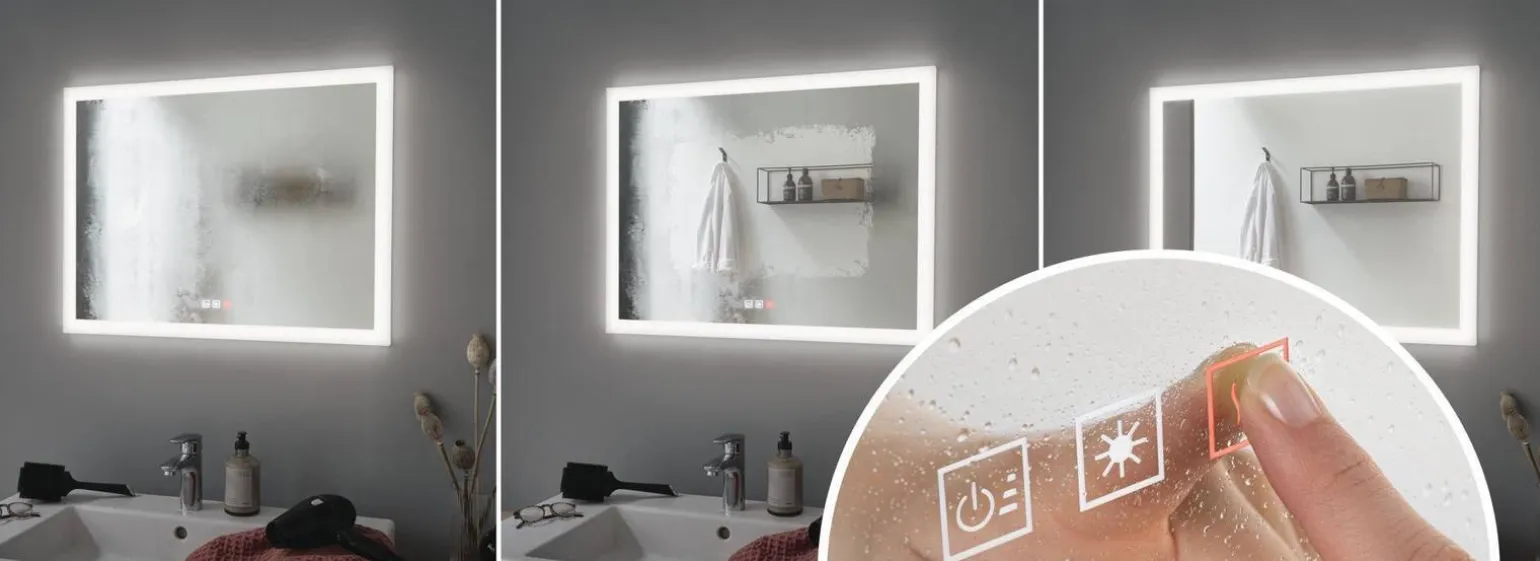 HomeSpa Mirra lustro prostokąt IP44 LED 800x600mm Chrom (PL93013) - Paulmann