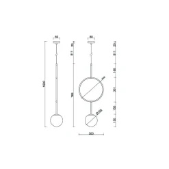 ISUULLA A czarna sufitowa lampa wisząca (ISA122P0) - Ummo