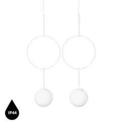 ISUULLA B biała podwójna lampa sufitowa z podwyższoną szczelnością IP44 (ISB211PS0) - Ummo