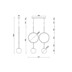 ISUULLA B czarna podwójna lampa sufitowa z podwyższoną szczelnością IP44 (ISB222PS0) - Ummo