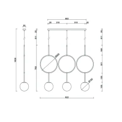 ISUULLA C czarna potrójna lampa sufitowa z podwyższoną szczelnością IP44 (ISC322PS0) - Ummo