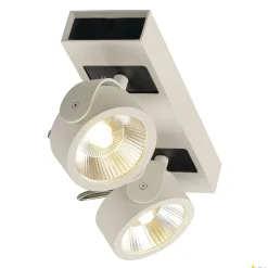 KALU, lampa ścienna i sufitowa, dwupunktowa, LED, 3000K, biała/czarna, 60° (1000130) - SLV