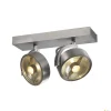 KALU, lampa ścienna i sufitowa, dwupunktowa, QPAR111, okrągła, szczotkowane aluminium, maks. 150 W (147316) - SLV