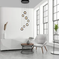 Kaskadowa lampa na pilota, z regulacją światła i wysokości SZARA (2587-15) - Paul Neuhaus