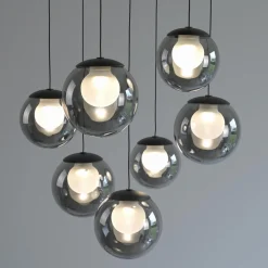 Kaskadowa lampa na pilota, z regulacją światła i wysokości SZARA (2587-15) - Paul Neuhaus