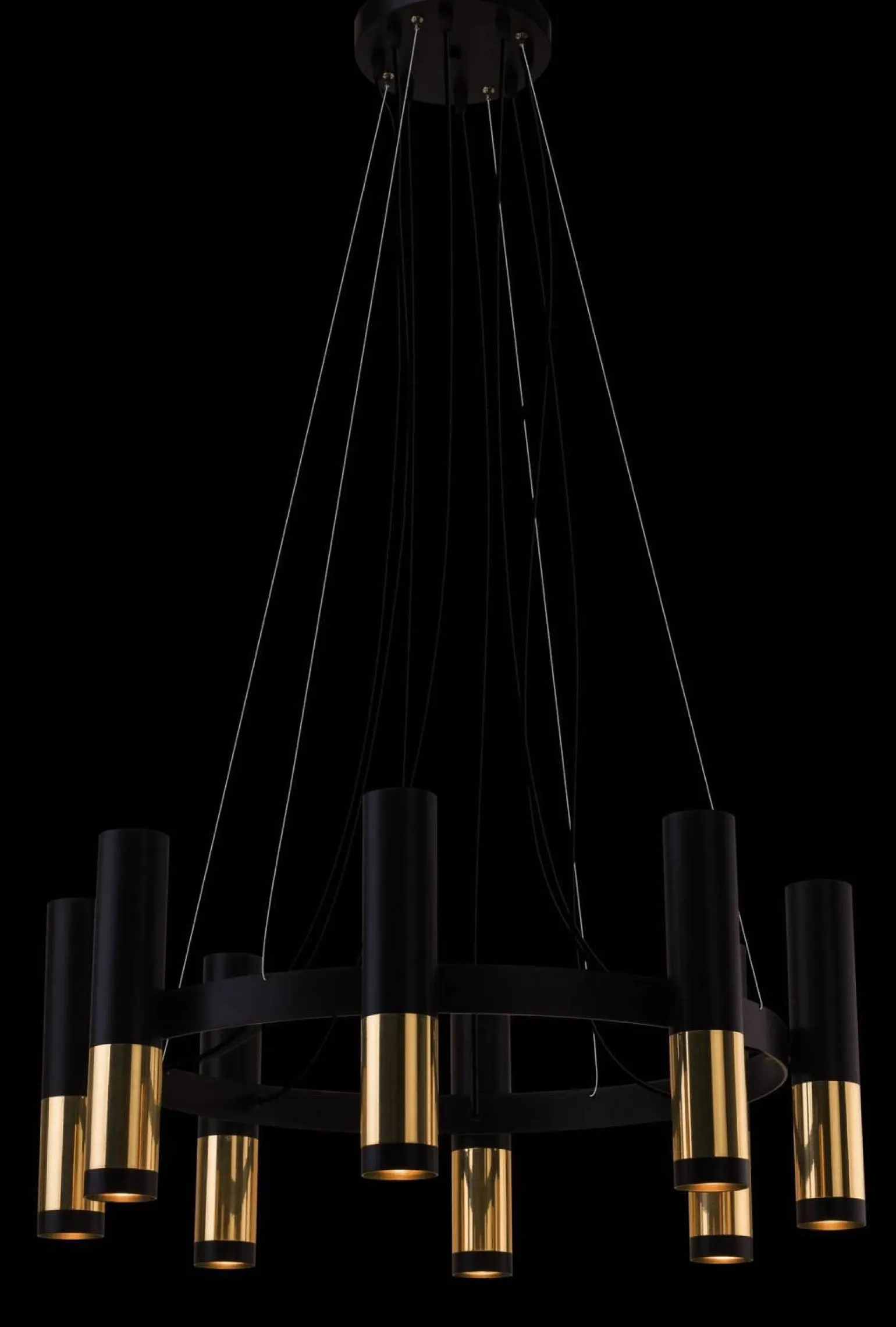 KAVOS LAMPA WISZĄCA 8 PŁ. (black/gold) (8372) - Amplex