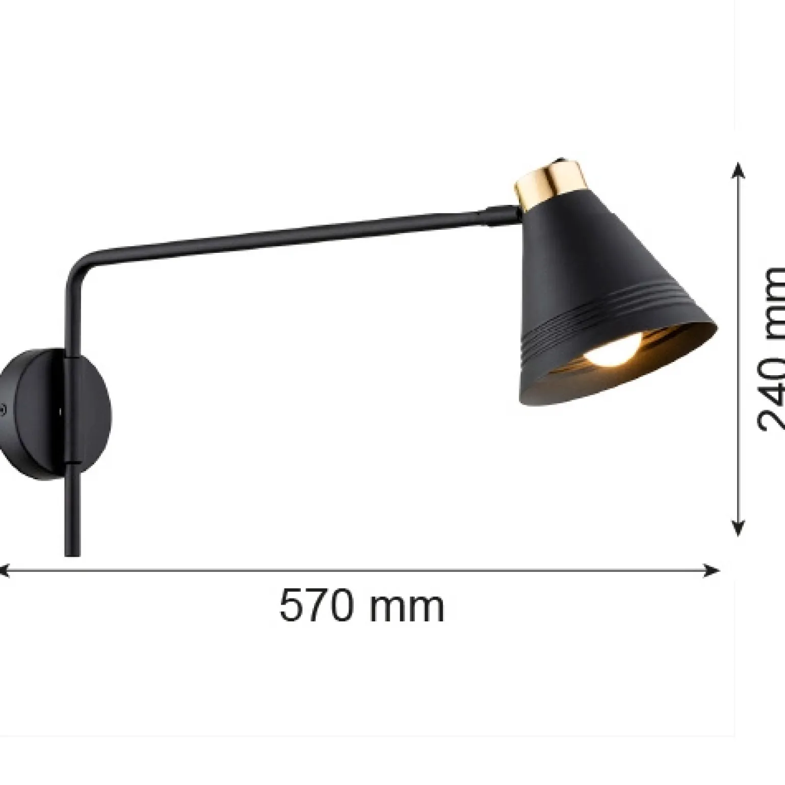 Kinkiet 1 pł. na dłuższym wysięgniku AVALONE (8009) - Argon