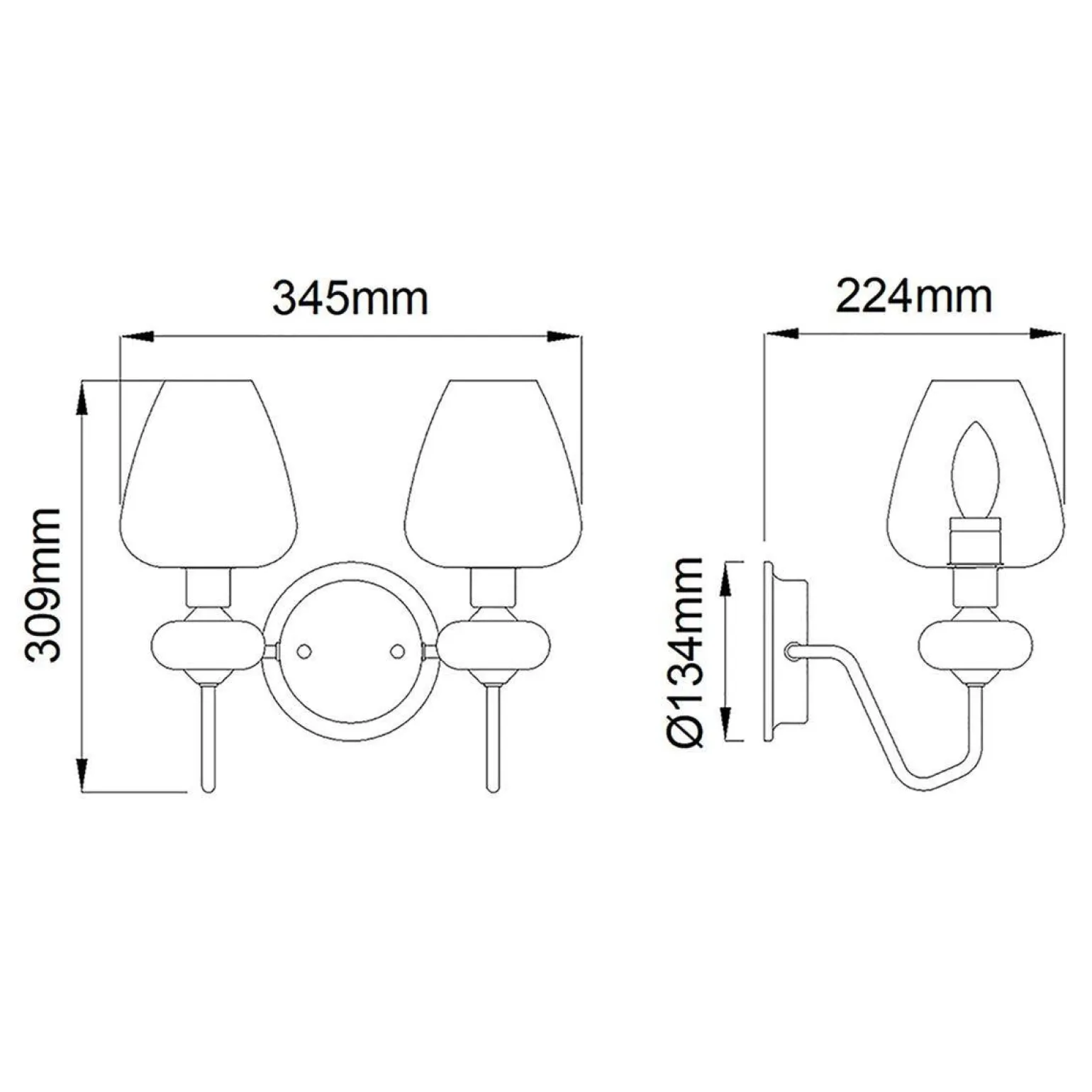 Kinkiet Armand (DL-ARMAND2-AB) - Elstead Lighting