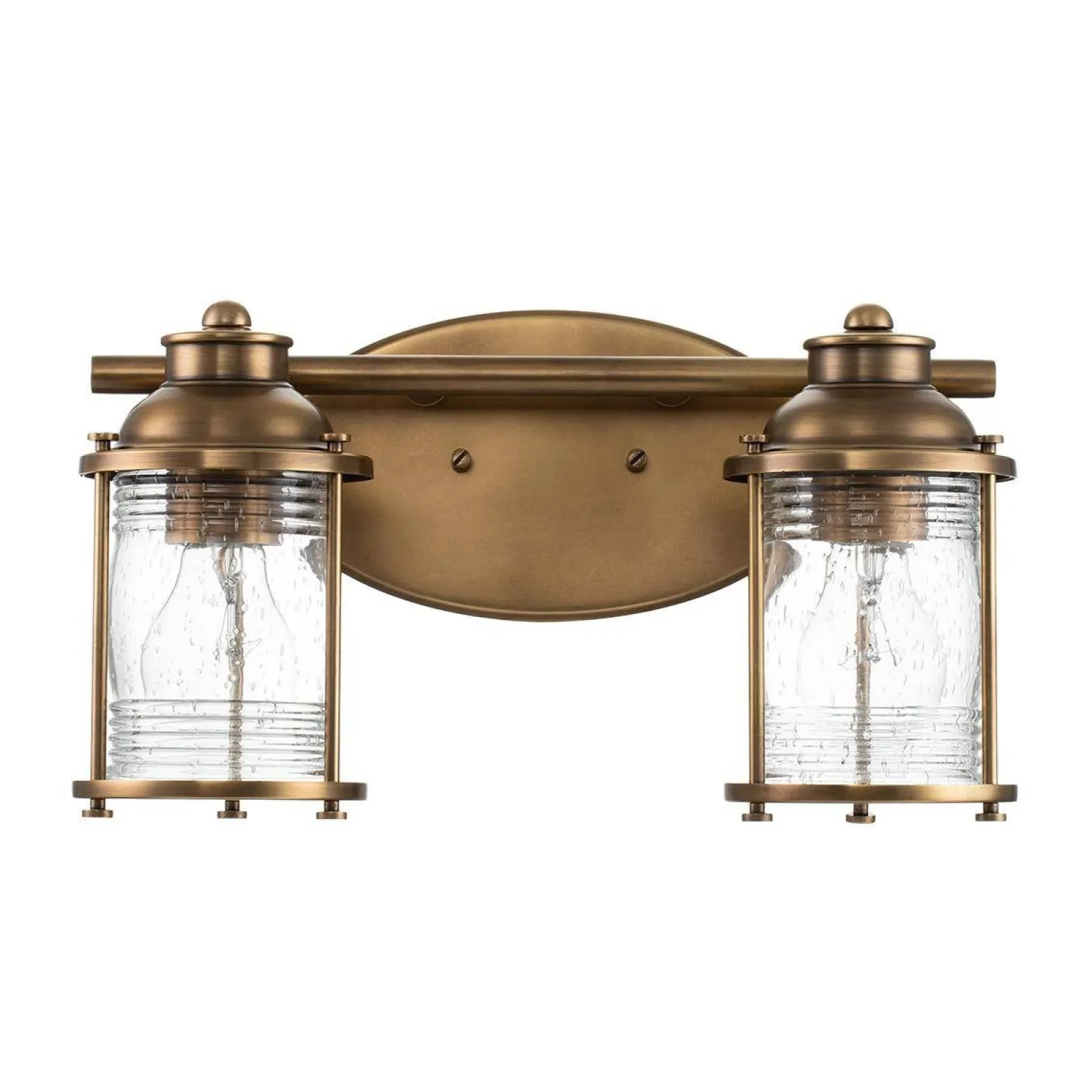 Kinkiet Ashlandbay - 2 źródła światła - Naturalny mosiądz (QN-ASHLANDBAY2-NBR-BATH) - Quintiesse