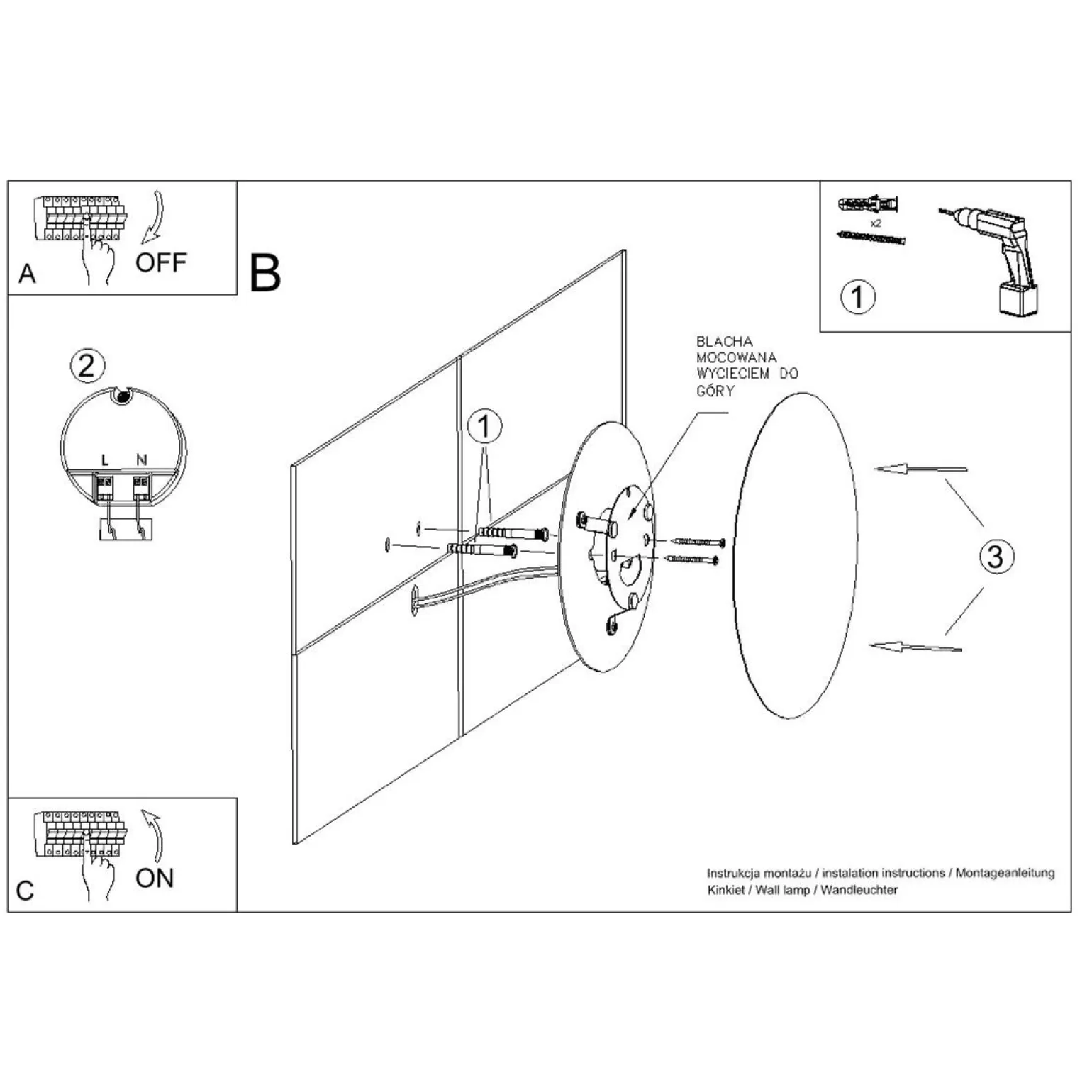 Kinkiet BORGEN czarny LED 3000K (TH.469) - Thoro Lighting
