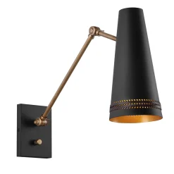 Kinkiet Brickell - 1 źródło światła - Matowa czerń (QN-BRICKELL-1WB-MBHL) - Quintiesse