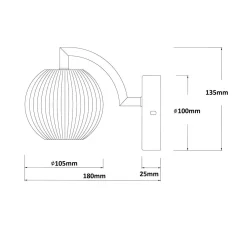 Kinkiet Brillant złoty LED CCT (LP-3303/1W GD) - Light Prestige